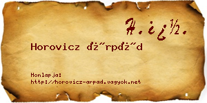 Horovicz Árpád névjegykártya