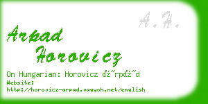 arpad horovicz business card